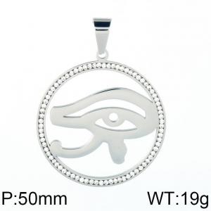 Stainless Steel Stone & Crystal Pendant - KP58305-K