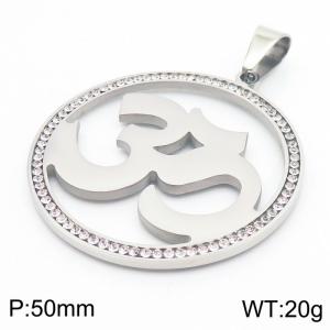 Stainless Steel Stone & Crystal Pendant - KP58308-K