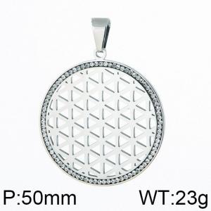 Stainless Steel Stone & Crystal Pendant - KP58371-K