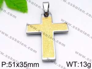 Stainless Steel Cross Pendant - KP58673-JG