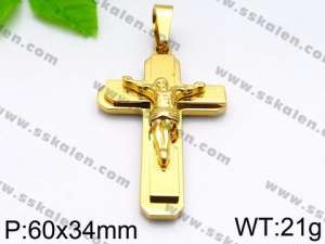 Stainless Steel Cross Pendant - KP58674-JG