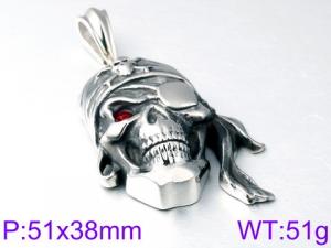 Stainless Skull Pendants - KP58731-BD