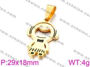 Stainless Steel Gold-plating Pendant - KP59090-KC