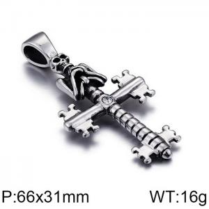 Stainless Steel Cross Pendant - KP59126-BD