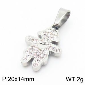 Stainless Steel Stone & Crystal Pendant - KP59147-K