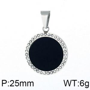 Stainless Steel Stone & Crystal Pendant - KP59899-K