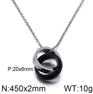 Stainless Steel Black-plating Pendant - KP59958-JE