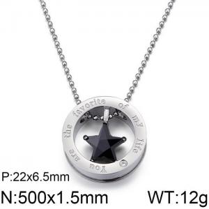 Stainless Steel Black-plating Pendant - KP59982-JE