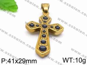 Stainless Steel Cross Pendant - KP60013-TBC