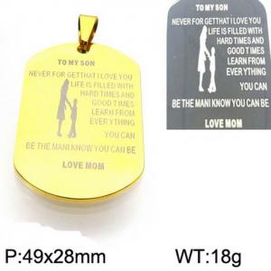 Stainless Steel Gold-plating Pendant - KP76229-Z