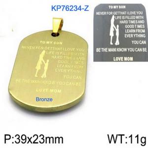 Stainless Steel Gold-plating Pendant - KP76234-Z