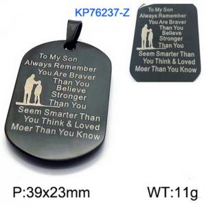 Stainless Steel Black-plating Pendant - KP76237-Z