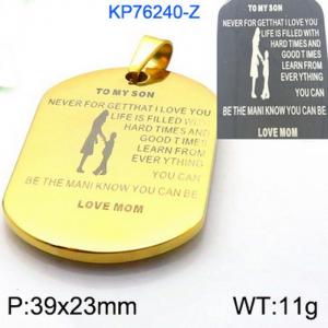 Stainless Steel Gold-plating Pendant - KP76240-Z