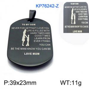 Stainless Steel Black-plating Pendant - KP76242-Z