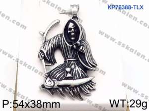 Stainless Skull Pendants - KP76388-TLX