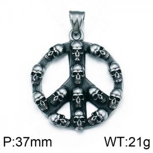 Stainless Skull Pendants - KP76843-BDHX