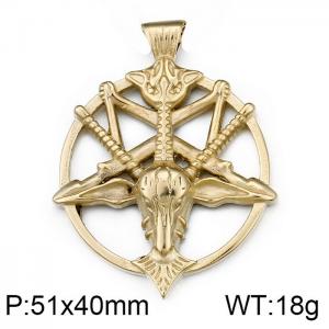 Stainless Steel Gold-plating Pendant - KP77022-K
