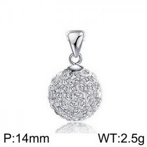 Stainless Steel Stone & Crystal Pendant - KP77123-Z