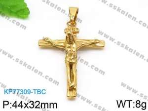 Stainless Steel Cross Pendant - KP77309-TBC