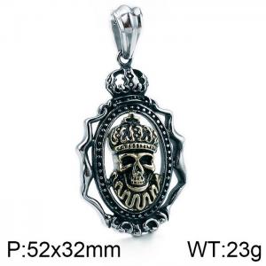 Stainless Skull Pendants - KP77554-BD