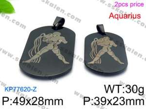 Stainless Steel Black-plating Pendant - KP77620-Z