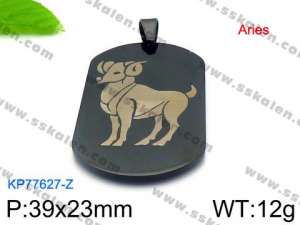 Stainless Steel Black-plating Pendant - KP77627-Z