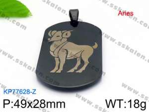 Stainless Steel Black-plating Pendant - KP77628-Z