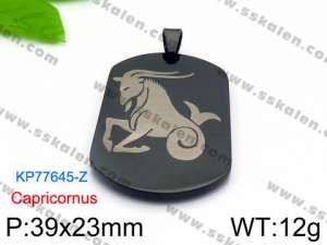 Stainless Steel Black-plating Pendant - KP77645-Z