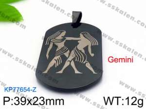 Stainless Steel Black-plating Pendant - KP77654-Z