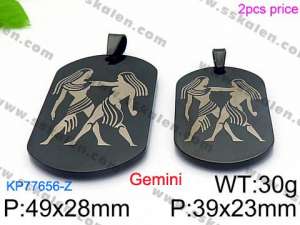 Stainless Steel Black-plating Pendant - KP77656-Z