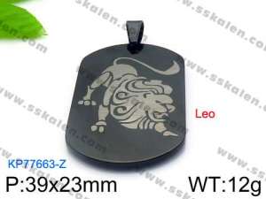 Stainless Steel Black-plating Pendant - KP77663-Z