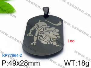 Stainless Steel Black-plating Pendant - KP77664-Z