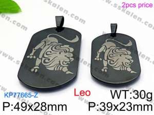 Stainless Steel Black-plating Pendant - KP77665-Z