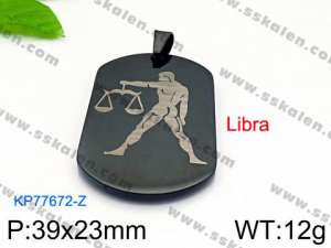 Stainless Steel Black-plating Pendant - KP77672-Z