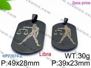 Stainless Steel Black-plating Pendant - KP77674-Z