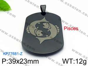 Stainless Steel Black-plating Pendant - KP77681-Z