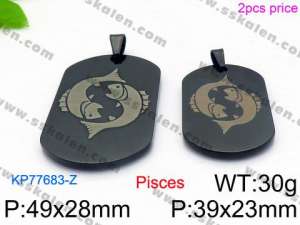 Stainless Steel Black-plating Pendant - KP77683-Z