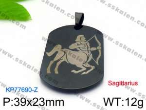 Stainless Steel Black-plating Pendant - KP77690-Z