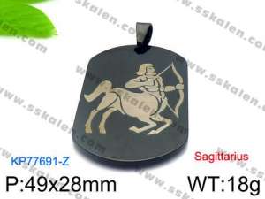 Stainless Steel Black-plating Pendant - KP77691-Z