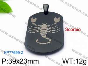 Stainless Steel Black-plating Pendant - KP77699-Z