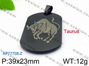 Stainless Steel Black-plating Pendant - KP77708-Z