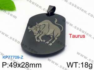 Stainless Steel Black-plating Pendant - KP77709-Z