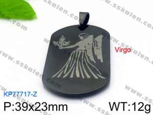 Stainless Steel Black-plating Pendant - KP77717-Z