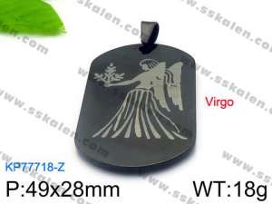 Stainless Steel Black-plating Pendant - KP77718-Z