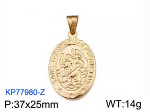 Stainless Steel Gold-plating Pendant - KP77980-Z