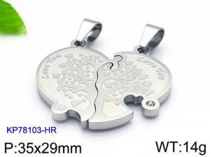 Stainless Steel Lover Pendant - KP78103-HR