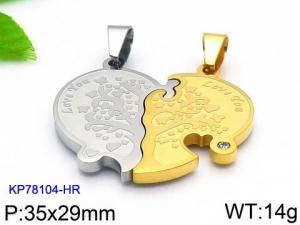 Stainless Steel Lover Pendant - KP78104-HR