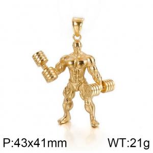 Stainless Steel Gold-plating Pendant - KP78123-K