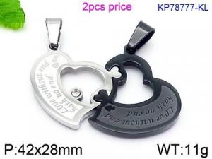 Stainless Steel Lover Pendant - KP78777-KL