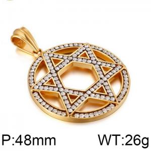 Stainless Steel Stone & Crystal Pendant - KP78913-BD